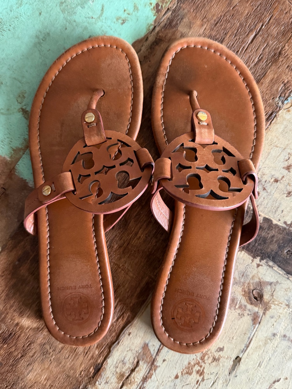 Tory Burch Miller Leather Thong Sandals